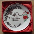 Plate - Ruby 40th wedding anniversary unused