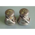 Salt and Pepper set solid metal with animal decoration