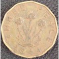 Coin - UK 3 Pence 1944 - EF