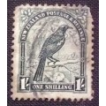 Stamp - New Zealand - 1935 - 1s - Tui Bird - SG35 - used