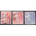 Stamp - Denmark - 1927/40 - x 3 used