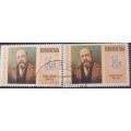 Stamp - Rhodesia - Pauling - Used x 2 -- 1974