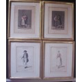 Antique Prints x 4 - Swiss/German - framed