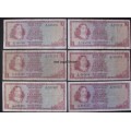 Banknote - RSA - R1 - De Jongh - Used x 6