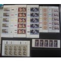Stamps x 7 Control blocks - Assorted - MNH
