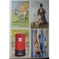 Postcards x 4 - UK - Fold Out - Unused - Rare
