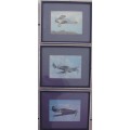 Prints x 3 - Aeroplanes - Vintage
