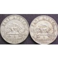 Coin - East Africa - 1 Shilling x 2 - 1949