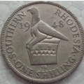 Coin - Southern Rhodesia -  One Shilling - 1948 - AU - Rare