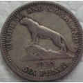 Coin - Rhodesia+Nyasaland - Sixpence - 1955 - Rare