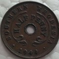 Coin - Southern Rhodesia - Half Penny - 1944 - UNC