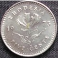 Coin - Rhodesia - 5 cents - 1973 - UNC
