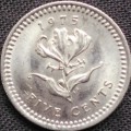 Coin - Rhodesia - 5 cents - 1975 - UNC
