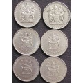 Coin - Rhodesia - 5 Cents - 1973/75/76 x 6