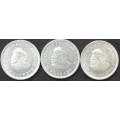 Coin - RSA - 5 Cent x 3 - 1962/64/64 - Excellent