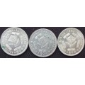 Coin - RSA - 5 Cent x 3 - 1962/64/64 - Excellent