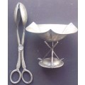 Gholf Bowl - Silverplated + Salad Tong - Vintage