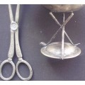 Gholf Bowl - Silverplated + Salad Tong - Vintage