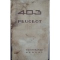 Owners Manual - Peugot 403 - Very Scarce