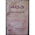 Owners Manual - Peugot 403 - Vintage