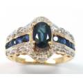 STUNNING 9CT SOLID YELLOW GOLD SAPPHIRE AND DIAMOND RING (INVEST IN GOLD)
