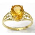 STUNNING 9CT SOLID YELLOW GOLD CITRINE RING (INVEST NOW IN GOLD)