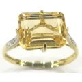STUNNING 9CT SOLID YELLOW GOLD NATURAL CITRINE RING (INVEST NOW IN GOLD)
