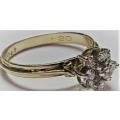 Lovely Ladies Cluster 0.20ct Diamond Dress Ring Set in Gold