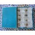 8 Antique Salt and peper pots in origanal box.box show wear Sapo R70.00 fastway R120.00 no combining