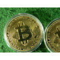 Gold Plated Bitcoin Coin Collectible BTC Coin Art Collection Gift Physical