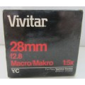 Vivitar 28mm f2.8 Macro 1:5x-Yashica Contax-49mm-Clean