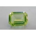 Lime green Spinel Stone - Octagon Step Cut