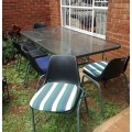 Glass garden/patio table and 6 chairs