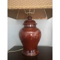 Vintage 1970s porcelain lamp with shade