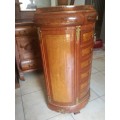 Unrestored antique half moon chest of drawers
