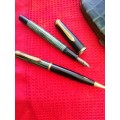 A set of vintage Pelikan pens in case
