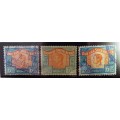 3 X UNION OF SOUTH AFRICA 6 D INKOMSTE SEELS