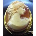 NICE,,,,RARE,,,9 CT GOLD 8.3 grams Vintage Cameo Gold Brooch Pendant