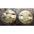 1967/1984/2009 and 2012 Claded Krugerrand TOKENS  0.999, 24k Gold CLADED Coin NOT REAL GOLD