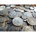 WOW OVER 500  South Africa nickel lot 5c 10c 20c 50c andR1 ,,, as 1 big lot