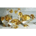 BEAUTIFUL Vintage  Gold Flake Italian Art Glass Birds Sculpture