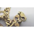 NICE  9ct gold 7 charms and chain 10,3 grams