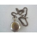 rare antique solid silver forbs chain with sniff box