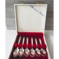 VINTAGE set of 6 epns silver spoons in box