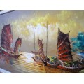Beautiful  WOW!! WOW !! Original massive Large Thang Ping on canvas