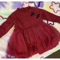 Dark Red Chinese style skirt for baby 90cm