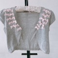 knitted butterfly pearl grey top S