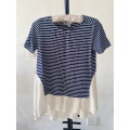 Forever New Blue and White T-shirt XS
