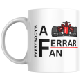Ferrari F1 Coffee Mug - Everybody`s A Ferrari Fan (White)