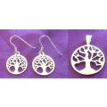 A SMALL TREE OF LIFE PENDANT AND EARRINGS--OPPORTUNITY TO WIN BOTH FOR ONE BID -NEW